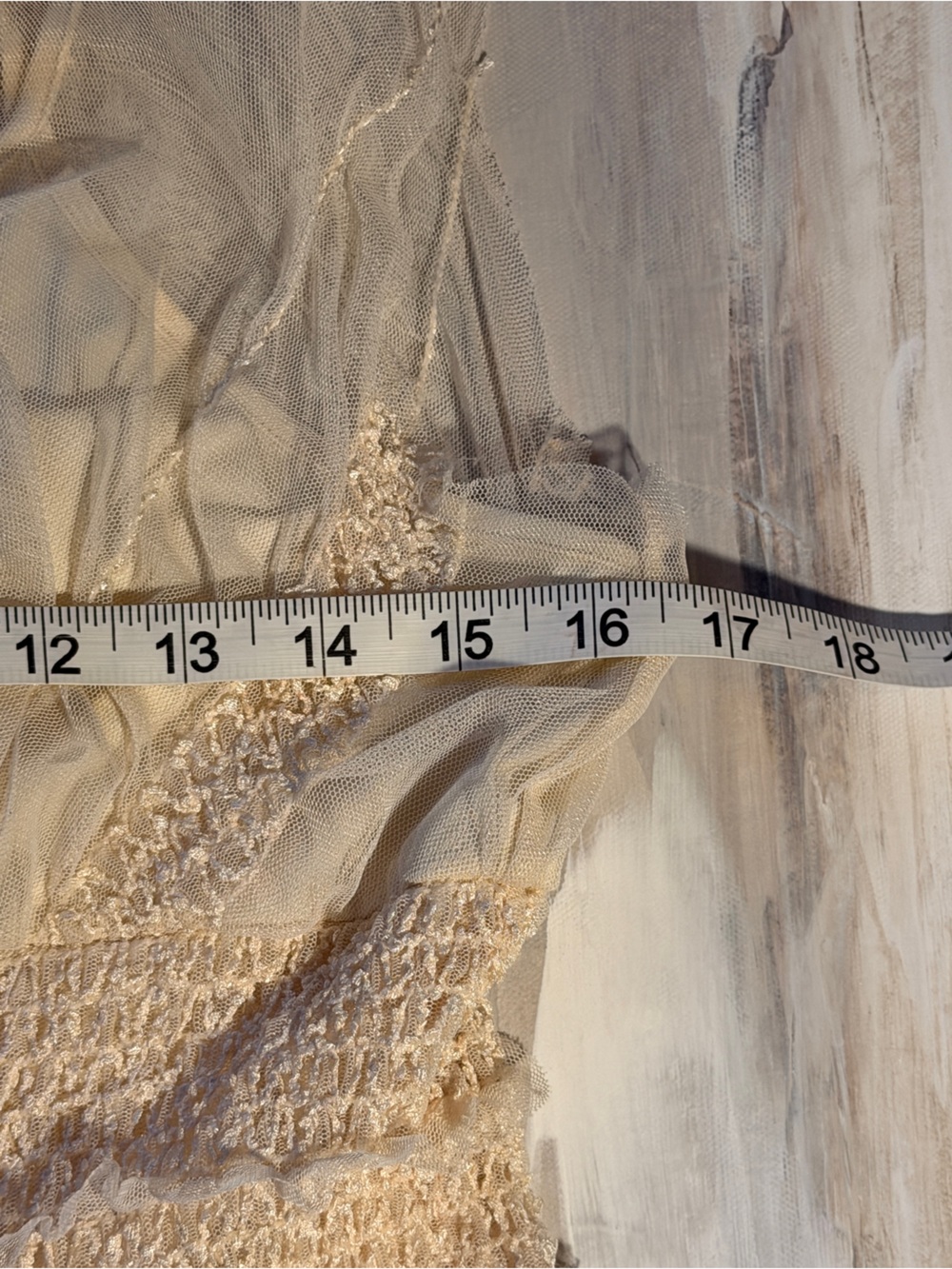 Vintage Max Studio Cream White Tiered Midi Dress Smocked Waist Large Boho Fairy - Picture 9 of 13